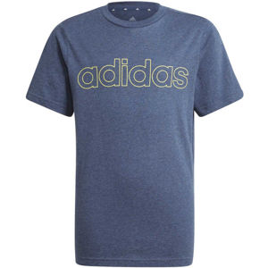 adidas LIN TEE Chlapecké tričko, Tmavě modrá,Žlutá, velikost