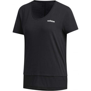 adidas WOMEN ESSENTIAS MATERIAL MIX TEE černá L - Dámské tričko