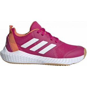 adidas FORTAGYM K Dětská sálová obuv, Růžová,Bílá,Oranžová, velikost 5
