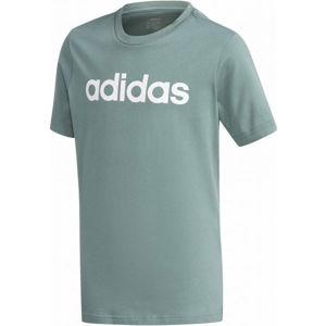 adidas YB E LIN TEE Chlapecké triko, světle zelená, velikost 140