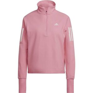 adidas OTR 1/2 ZIP Dámské běžecké tričko, růžová, velikost M