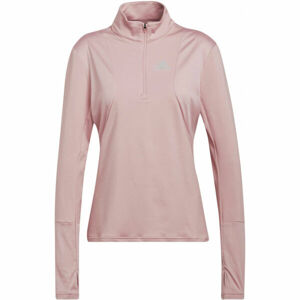 adidas OTR 1/2 ZIP Dámské běžecké tričko, Růžová, velikost M