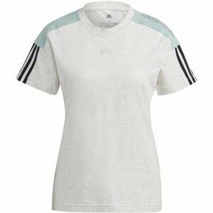 adidas CB LIN TEE Dámské tričko, Bílá,Světle modrá,Černá, velikost XL