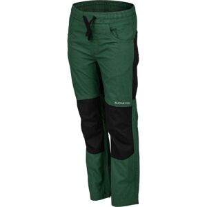 ALPINE PRO BEETHO Chlapecké outdoorové kalhoty, tmavě zelená, velikost 104-110