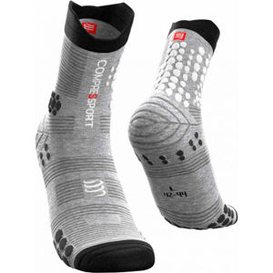 Compressport PRO RACING SOCKS V3.0 TRAIL Běžecké ponožky, šedá, velikost 42-44