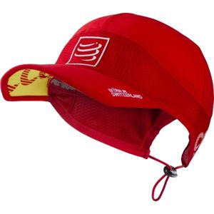 Compressport PRO RACING ULTRALIGHT CAP Běžecká kšiltovka, Červená,Bílá, velikost NS