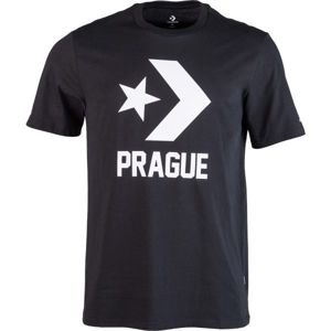 Converse PRAGUE TEE Pánské tričko, Černá,Bílá, velikost