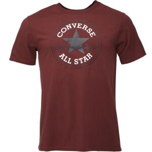 Converse STANDARD FIT CENTER FRONT CHUCK PATCH CORE TEE Unisexové tričko, vínová, velikost