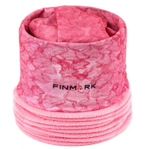 Finmark DĚTSKÝ MULTIFUNKČNÍ ŠÁTEK Dětský multifunkční šátek s fleecem, Růžová,Černá, velikost