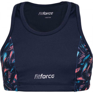 Fitforce REDONDA Dívčí fitness podprsenka, tmavě modrá, veľkosť 116-122