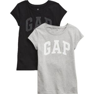 GAP V-SS LOGO GRPH T XLS 2PK Dívčí tričko, černá, velikost S