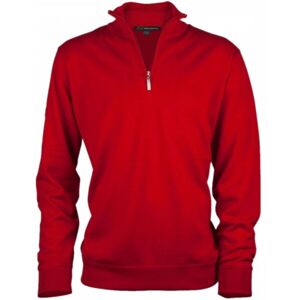 GREGNORMAN MERINO (50:50) ZIP-NECK Pánský golfový svetr, červená, velikost
