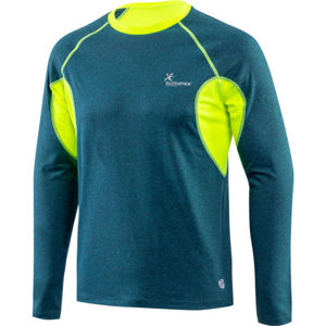 Klimatex CRUZ Pánské běžecké triko, Tmavě zelená,Reflexní neon,Šedá, velikost