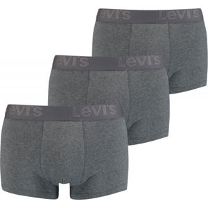 Levi's MEN PREMIUM TRUNK 3P Pánské boxerky, tmavě šedá, velikost S