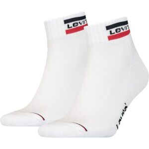 Levi's MID CUT SPRTWR LOGO 2P Ponožky, bílá, veľkosť 43-46