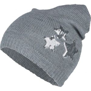Lewro DORINKA Dětská pletená čepice, šedá, veľkosť 4-7