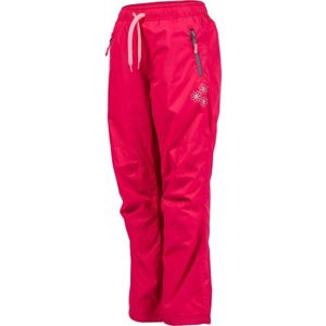 Lewro MILAN Dětské zateplené kalhoty, růžová, velikost 140-146