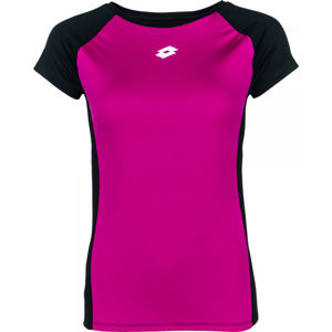 Lotto VABENE W III TEE Dámské fitness tričko, Černá,Růžová,Bílá, velikost