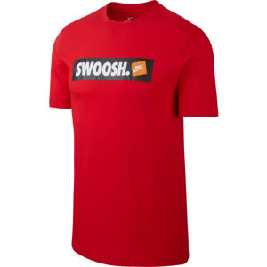 Nike TEE SWOOSH BMPR STKR červená S - Pánské triko