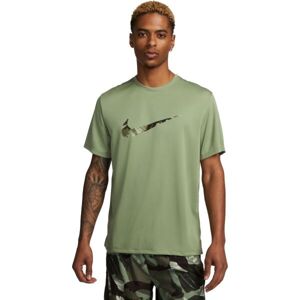 Nike DF UV SS MILER ECMO Pánské běžecké tričko, khaki, velikost L