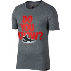 Nike M JSW TEE AJ3 DO YOU KNOW Pánské tričko Air Jordan 3, tmavě šedá, velikost L