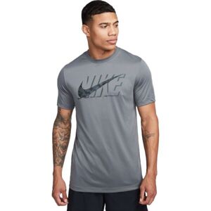 Nike NK DF TEE RLGD CAMO Pánské tréninkové tričko, šedá, velikost XL