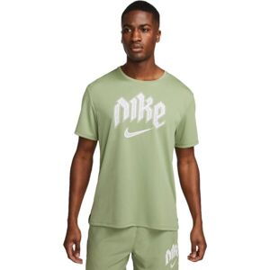 Nike DF RUN DVN MILER SS Pánské tričko, světle zelená, velikost M