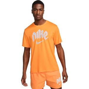 Nike DF RUN DVN MILER SS Pánské tričko, oranžová, velikost S
