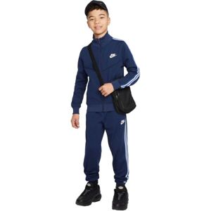 Nike NSW TRACKSUIT POLY TAPED FZ Dětská tepláková souprava, tmavě modrá, velikost XL