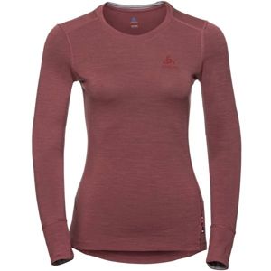 Odlo SUW TOP CREW NECK L/S NATURAL 100% MERINO červená XS - Dámské tričko s dlouhým rukávem
