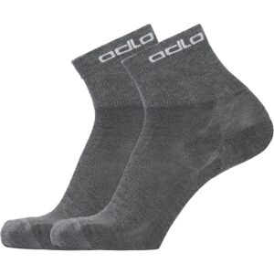 Odlo SOCKS ACTIVE QUARTER 2 PACK Unisex ponožky, šedá, veľkosť 42/44