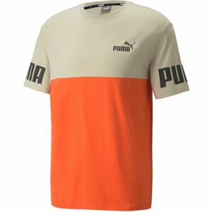Puma POWER COLORBLOCK TEE Pánské triko, béžová, veľkosť XL