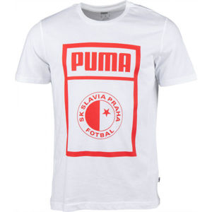 Puma SLAVIA PRAGUE GRAPHIC TEE Pánské triko, Bílá,Červená, velikost XXL