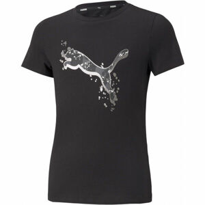 Puma ALPHA TEE Dívčí triko, černá, veľkosť 128