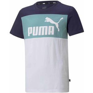 Puma ESSENTIALS+COLORBLOCK TEE Chlapecké triko, bílá, veľkosť 140