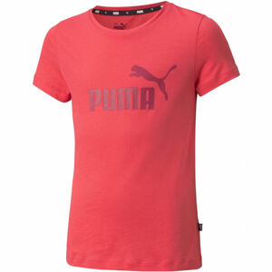 Puma ESS LOGO TEE G Dívčí triko, Růžová,Vínová, velikost