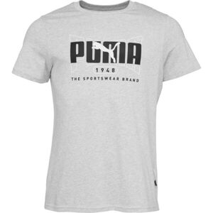 Puma GRAPHICS EXECUTION Pánské tričko, šedá, velikost S