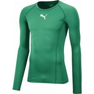 Puma LIGA BASELAYER TEE LS Pánské funkční triko, zelená, velikost XL