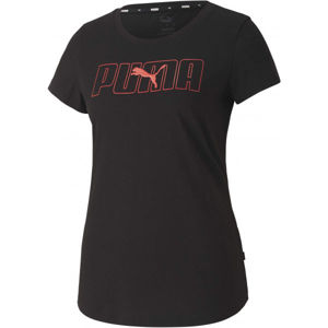 Puma REBEL GRAPHIC TEE Dámské triko, Černá,Růžová, velikost