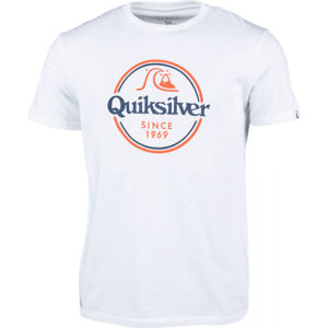 Quiksilver WORDS REMAIN SS Pánské triko, Bílá,Modrá,Oranžová, velikost M