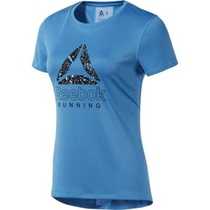 Reebok RUNNING ESSENTIALS GRAPHIC TEE modrá M - Dámské běžecké tričko