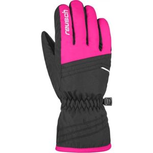 Reusch ALAN JR Dětské lyžařské rukavice, Černá,Růžová,Bílá, velikost