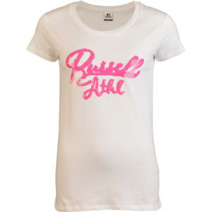 Russell Athletic SEQUINS S/S  CREWNECK TEE SHIRT Dámské tričko, bílá, veľkosť XL