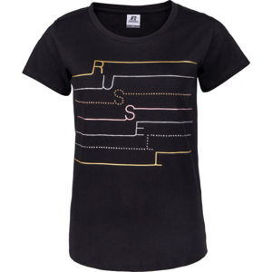 Russell Athletic LINED RUSSELL S/S TEE Dámské tričko, černá, velikost