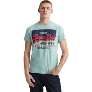Superdry VL O TEE Pánské tričko, Tyrkysová,Červená,Tmavě modrá, velikost L