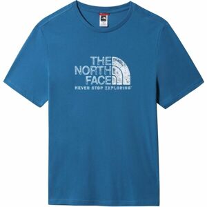 The North Face M S/S RUST 2 TEE Pánské tričko s krátkým rukávem, Modrá,Bílá, velikost L
