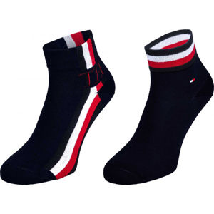 Tommy Hilfiger MEN QUARTER 2P ICONIC STRIPE černá 43-46 - Pánské ponožky