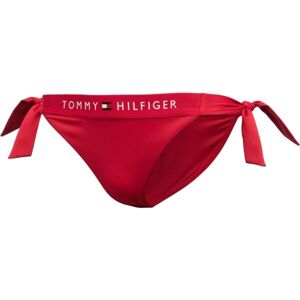 Tommy Hilfiger TH ORIGINAL-SIDE TIE CHEEKY BIKINI Dámský spodní díl plavek, červená, velikost L