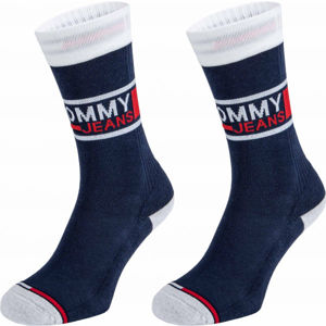 Tommy Hilfiger UNISEX TOMMY JEANS SOCK 2P Unisexové ponožky, tmavě modrá, velikost 43-46